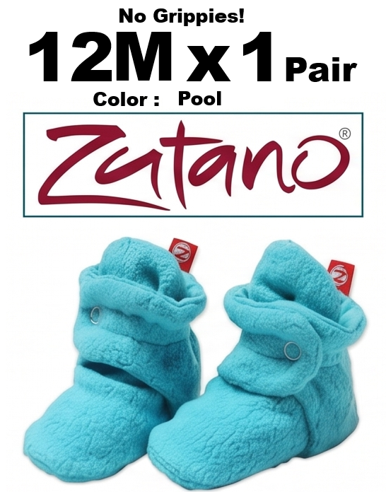 12M x 1 Pair Turquoise Pool Zutano Baby Booties