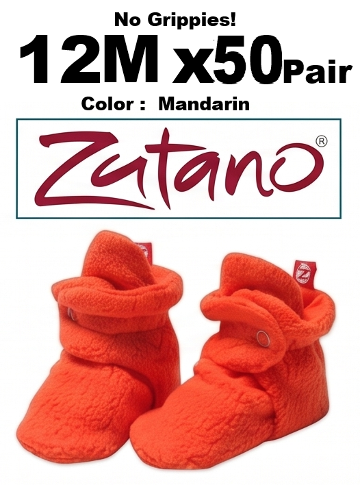 12M x 50 Pair Mandarin Reseller Special Zutano Baby Booties