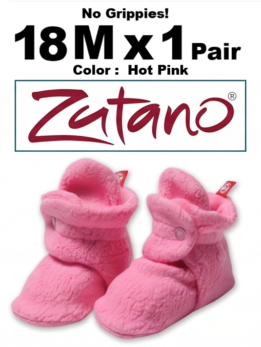 18M x 1 Pair Hot Pink Zutano Baby Booties