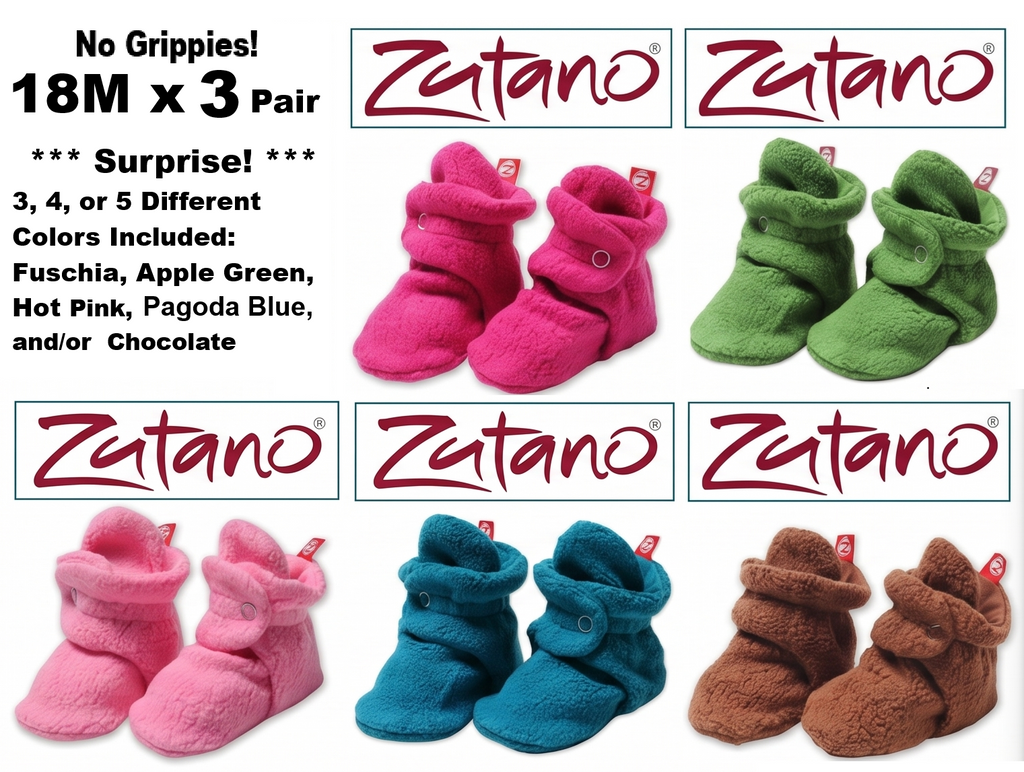 18M x 3 Pair Contains Pink Surprise Zutano Baby Booties