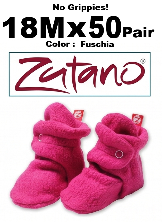 18M x 50 Pair Fuchsia Reseller Special Zutano Baby Booties