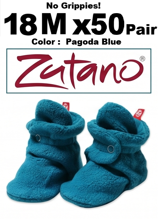 18M x 50 Pair Pagoda Blue Reseller Special Zutano Baby Booties