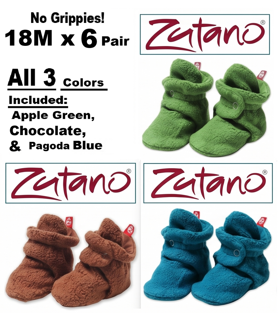 18M x 6 Pair Boys No Pink Surprise Zutano Baby Booties
