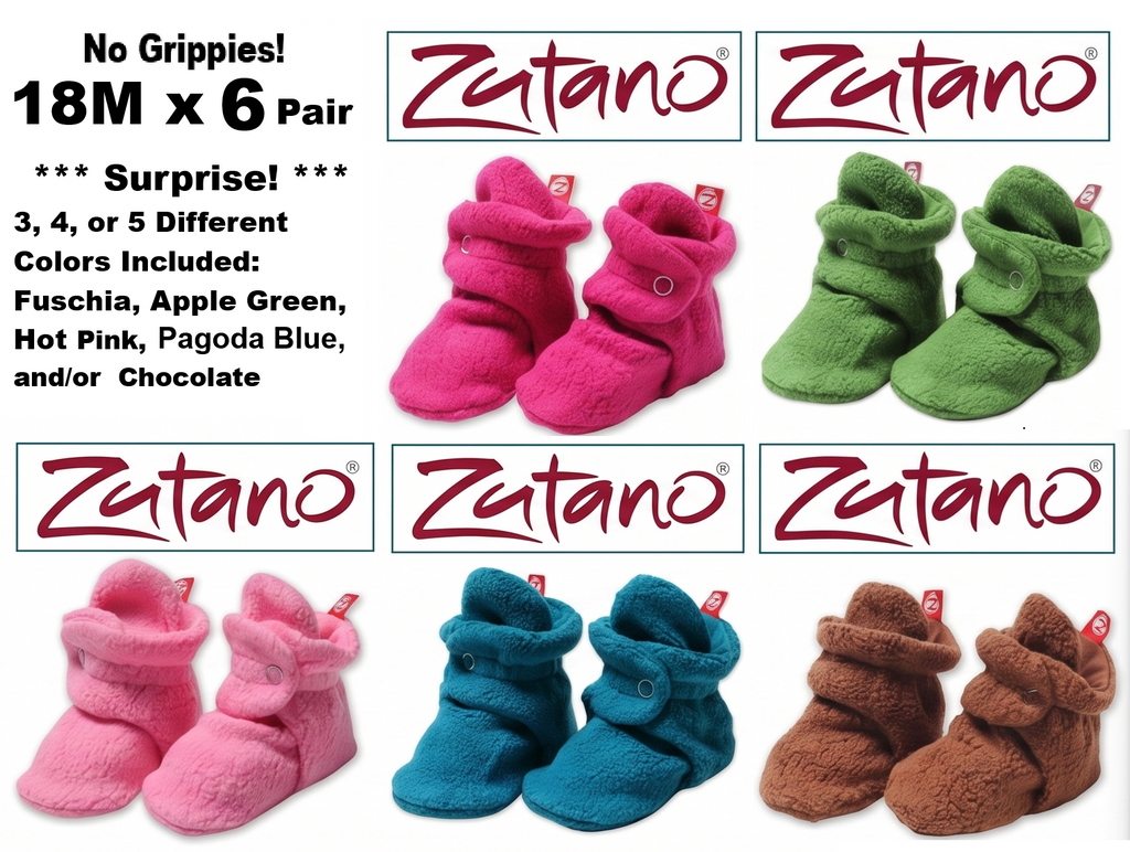 18M x 6 Pair Contains Pink Surprise Zutano Baby Booties