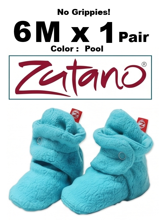 6M x 1 Pair Turquoise Pool Zutano Baby Booties
